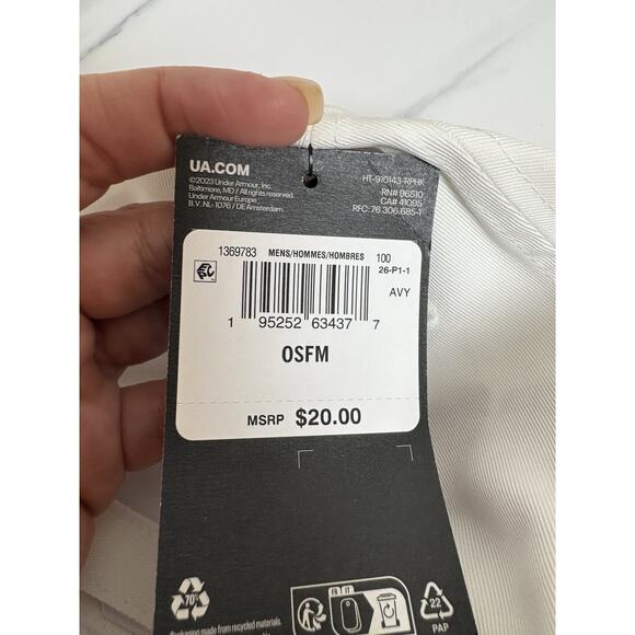 Under Armour UA Free Fit White Strapback Hats OSFM Lot of 4 NWT Logo Golf Caps - Picture 10 of 10